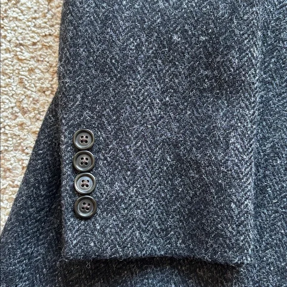 Brooks Brothers Charcoal 1818 Fitzgerald Harris Tweed Blazer Jacket 39 40 R - Picture 4 of 13